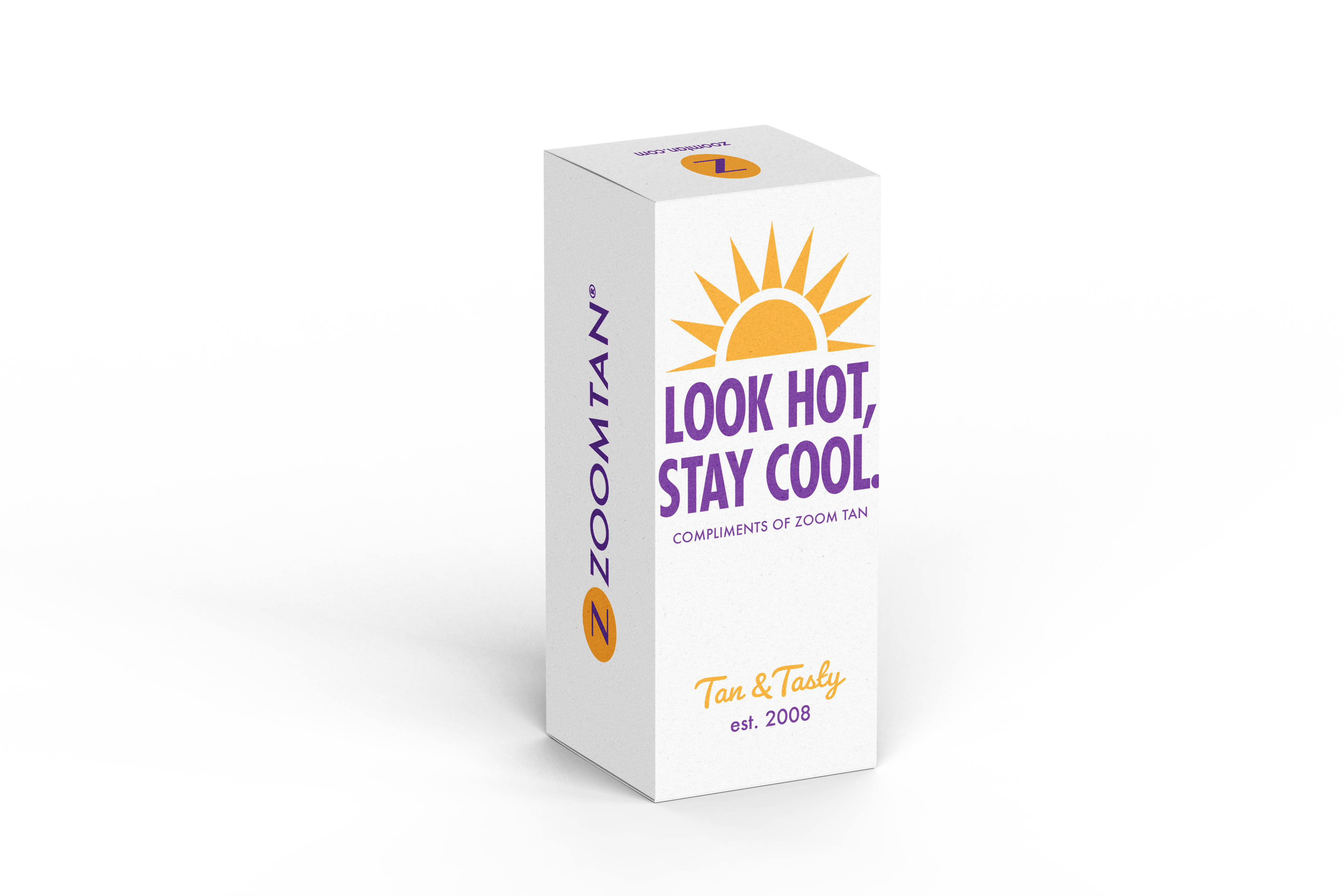 Zoom Tan handheld fan box packaging design