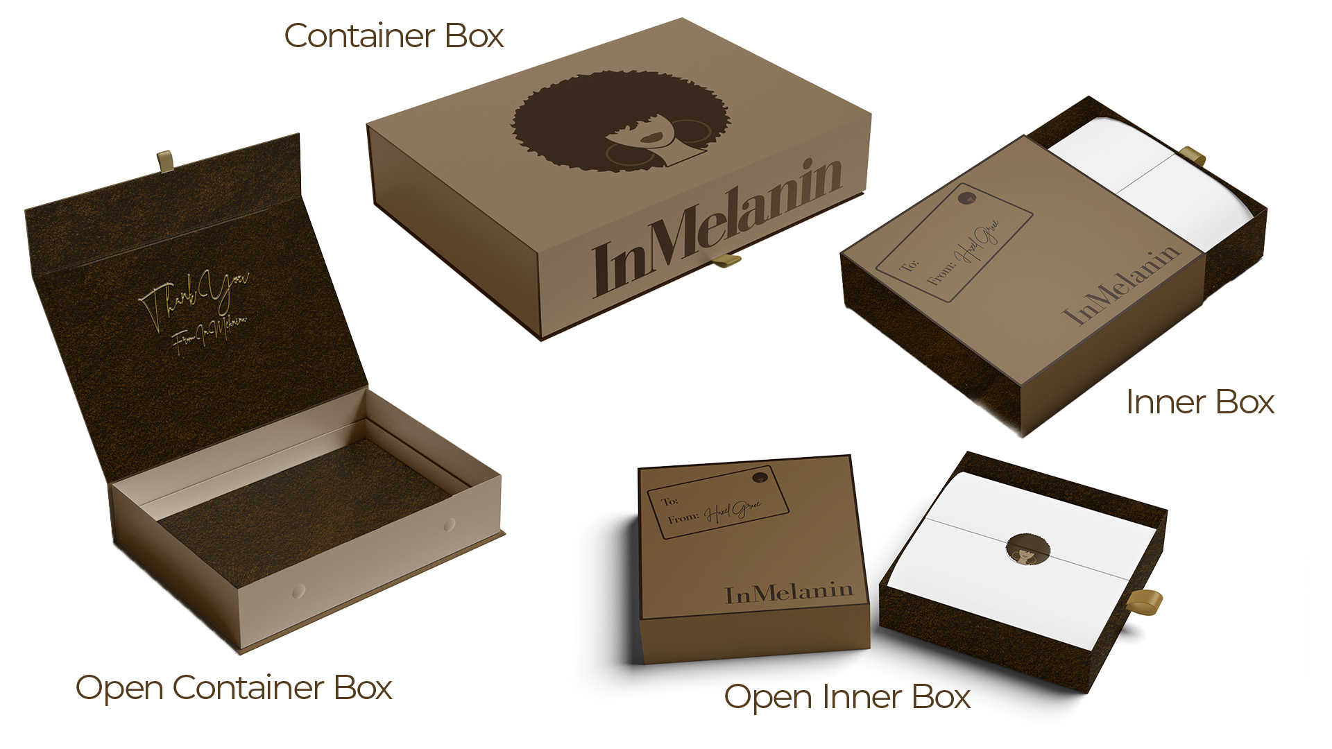 InMelanin gift box packaging design