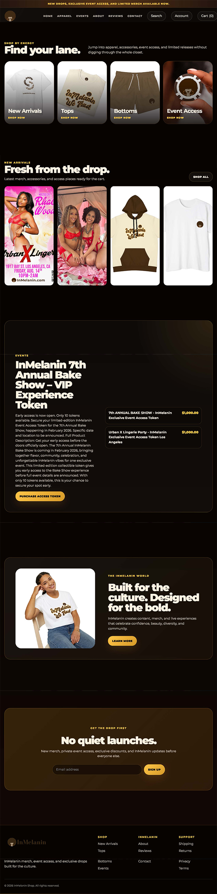 InMelanin Shop e-commerce website