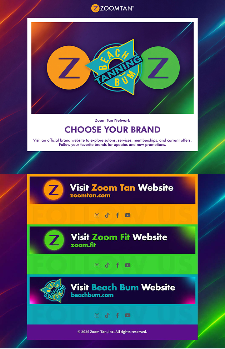 Zoom Tan multi-brand network website